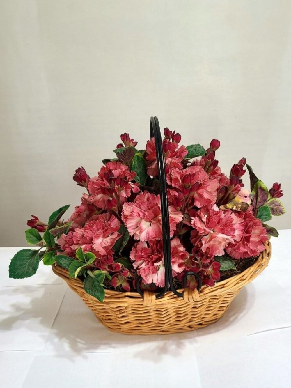 Decorative Pink & Red Floral Basket